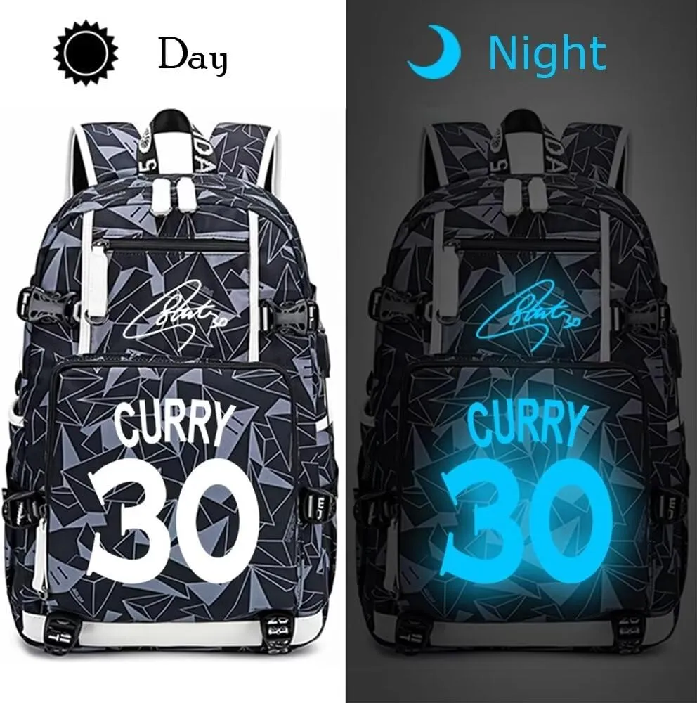FANwenfeng Basketball Player 30 Luminous Backpack Travel Backpack Fans Bag for Men Women (Style 8)