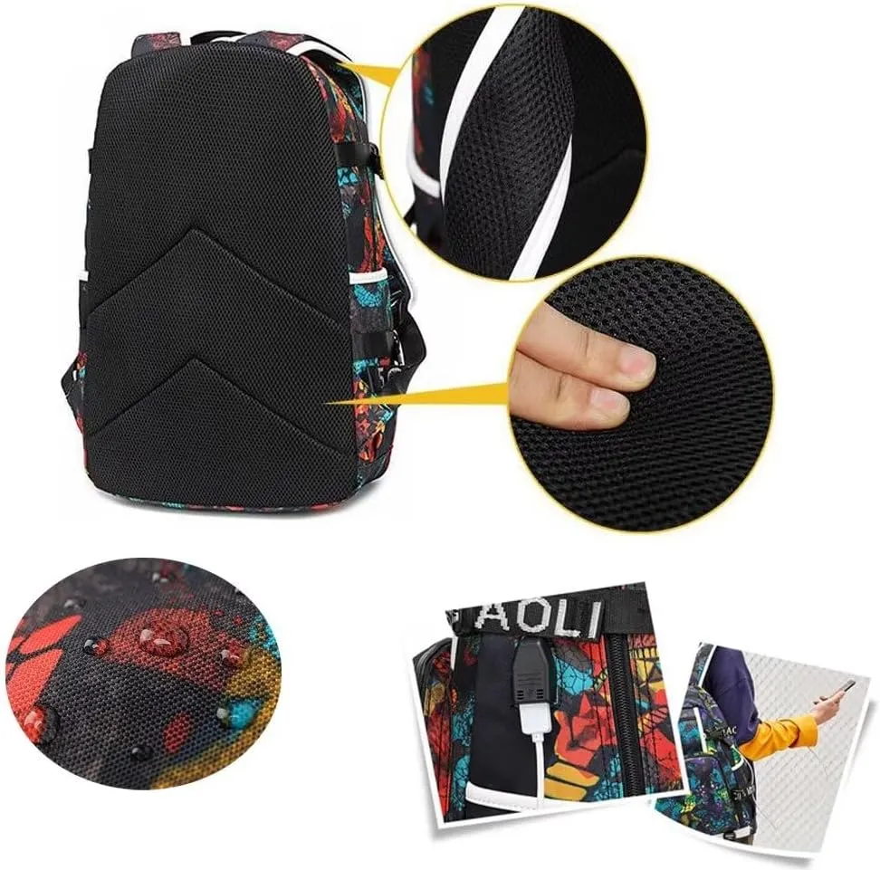 FANwenfeng Basketball Player Iverson Luminous Backpack Travel Daypack Fans Bag (Style 6)