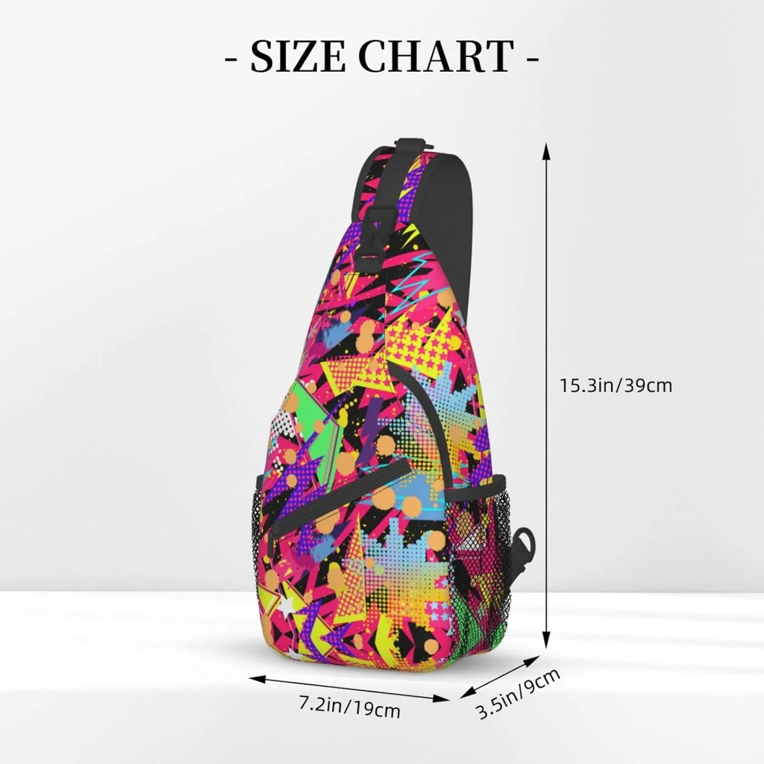 Fashion 80s 90s Sling Bag Retro Crossbody Backpack Shoulder Casual Daypack Bags for Men Women
