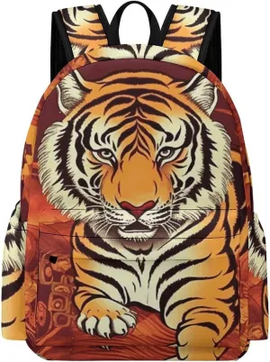 Fashion Laptop Backpack for Women Men Travel Backpacks Prosperity in The Year of The Tiger Laptop Bag Lightweight Casual Daypack