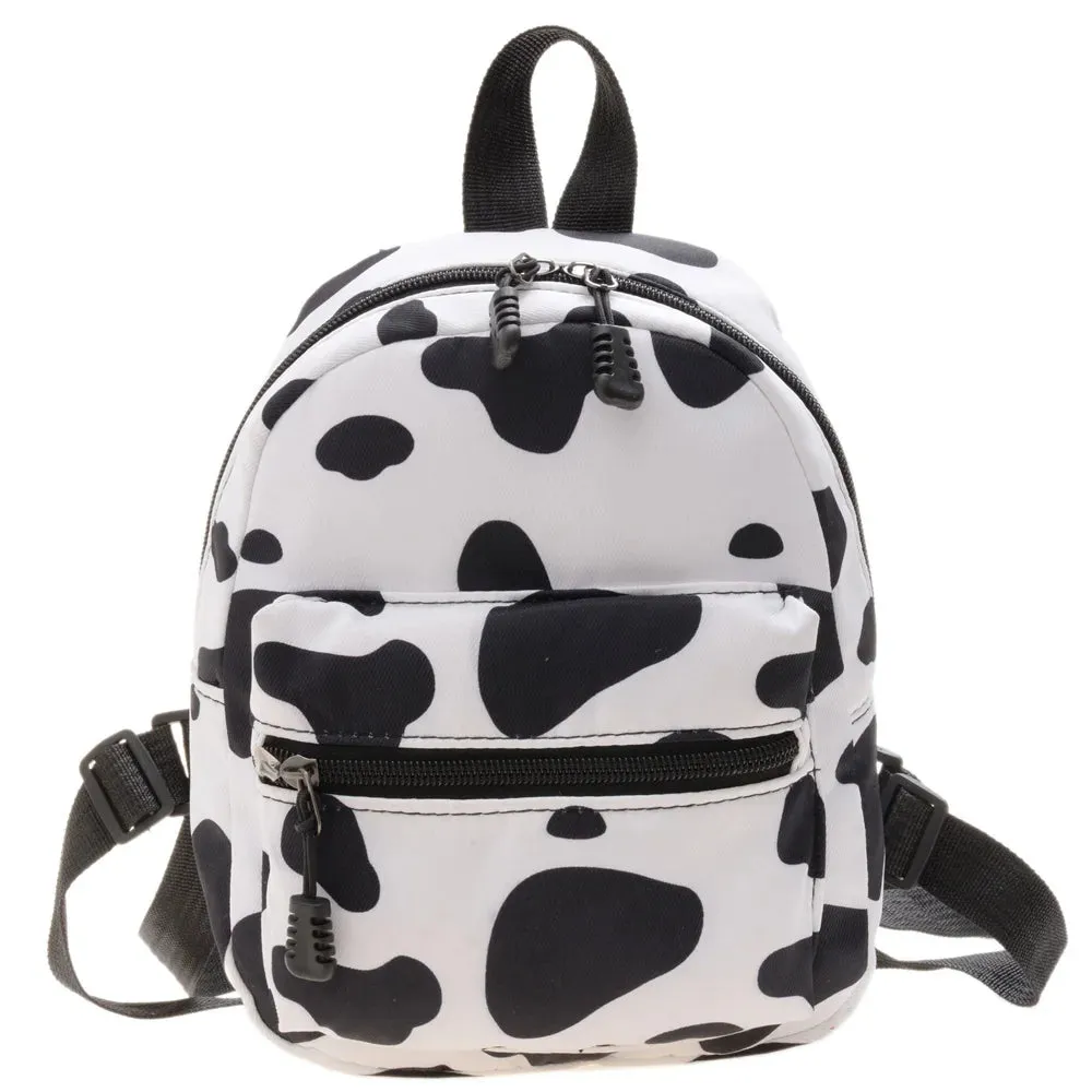Fashionable Cute Girls Backpack Portable Mini Women Ladies Travel Shoulder Bag Canvas Things for Boy Schoolbag Floral Print