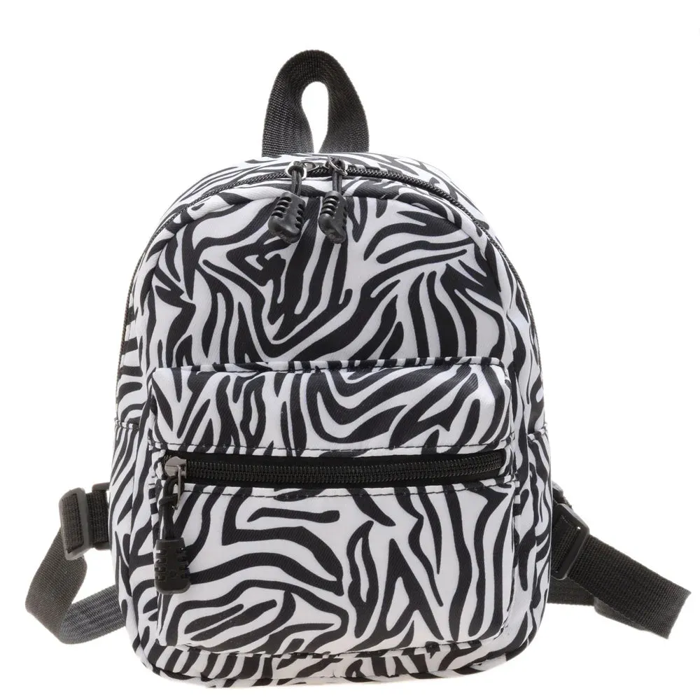Fashionable Cute Girls Backpack Portable Mini Women Ladies Travel Shoulder Bag Canvas Things for Boy Schoolbag Floral Print