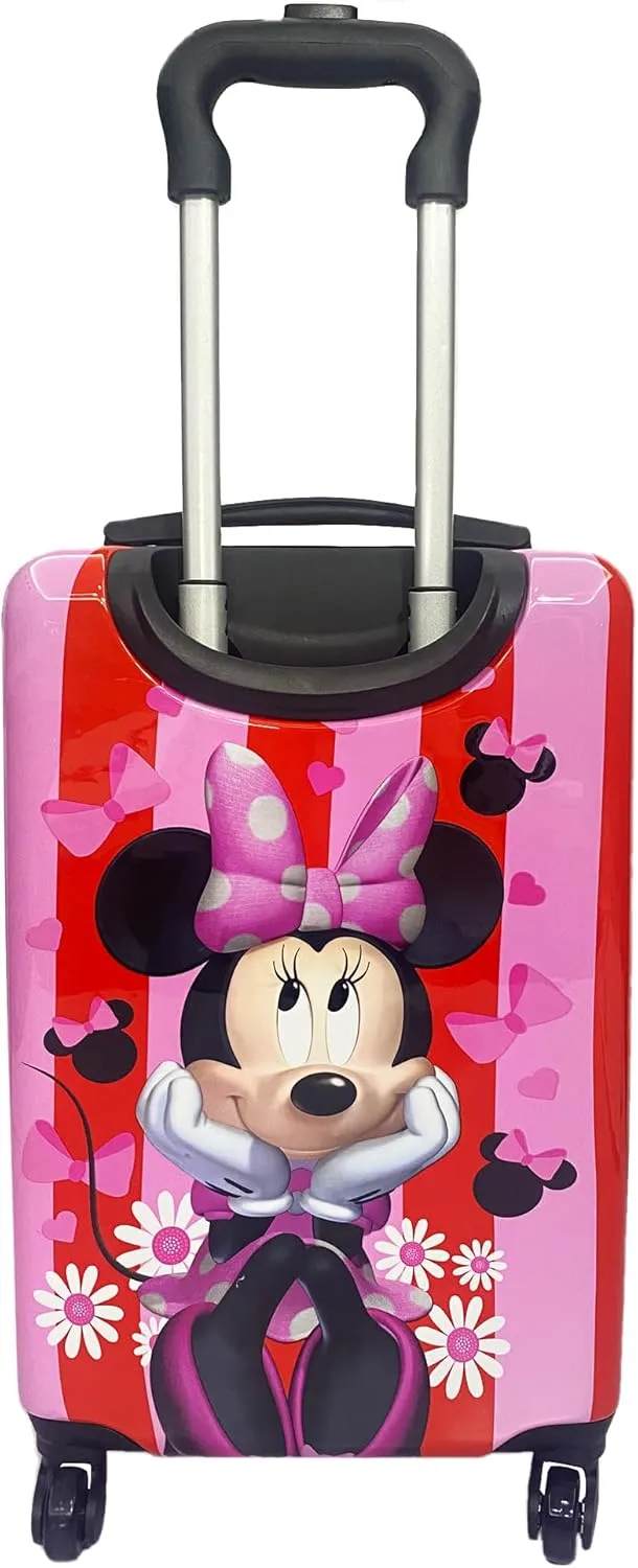 Fast Forward 20 Inches Minnie Mouse Suitcase For Kids - Hard Sided Tween Travel Trolley kid suitcase for girls With Wheels