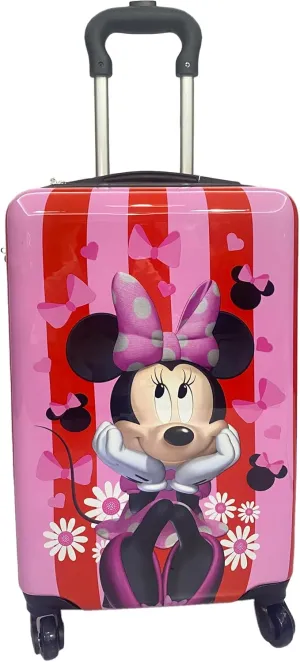 Fast Forward 20 Inches Minnie Mouse Suitcase For Kids - Hard Sided Tween Travel Trolley kid suitcase for girls With Wheels