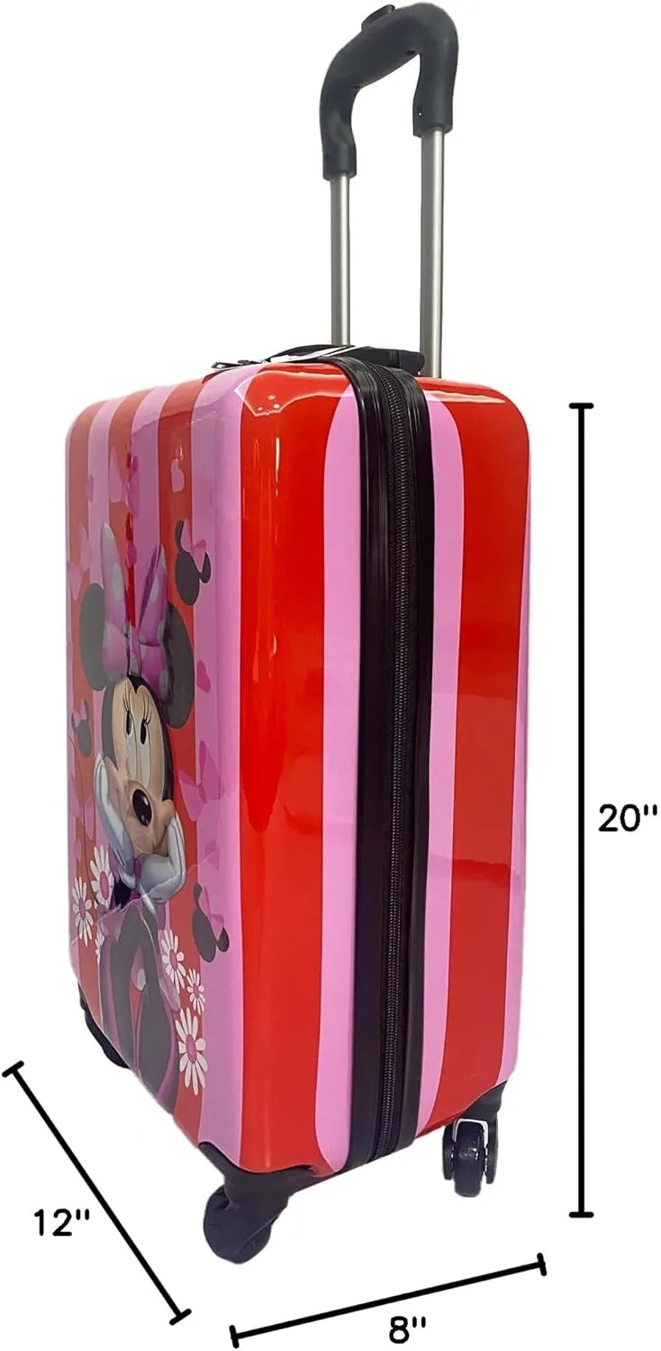 Fast Forward 20 Inches Minnie Mouse Suitcase For Kids - Hard Sided Tween Travel Trolley kid suitcase for girls With Wheels