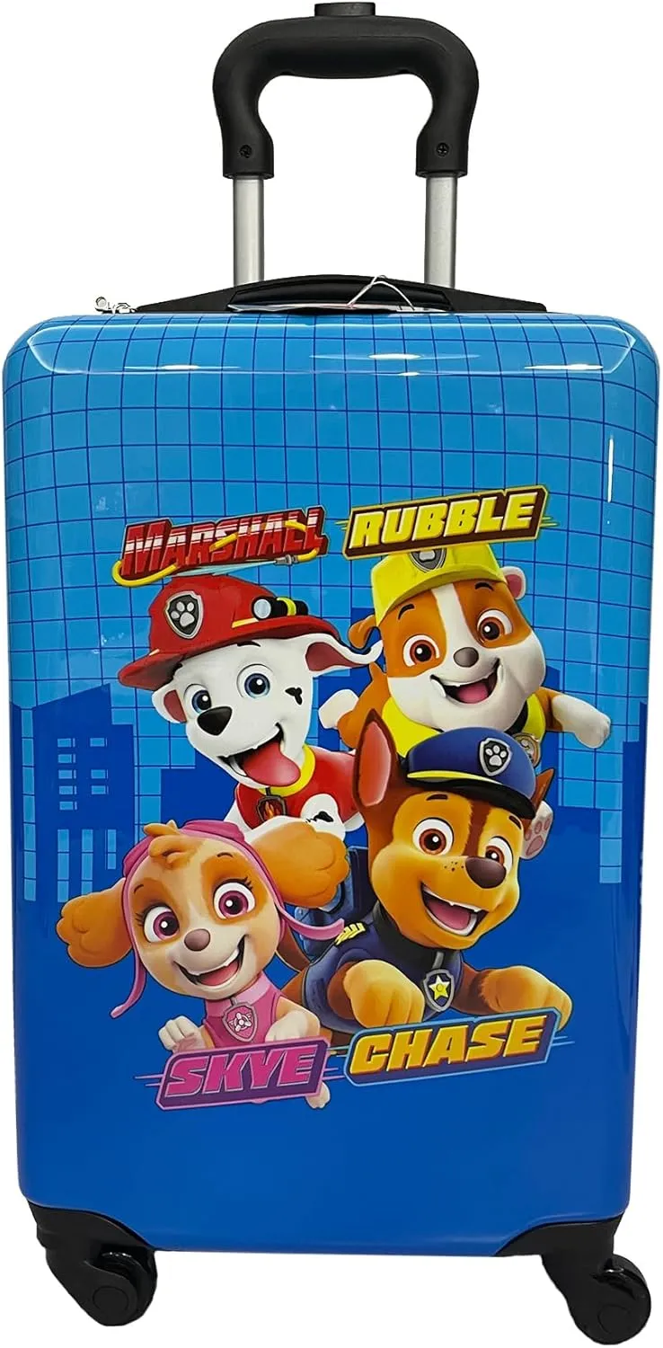 Fast Forward 20 Inches Paw Patrol Suitcase For Kids - Hard Sided Tween Spinner Travel Trolley Kids Suitcase For Boys With Wheels