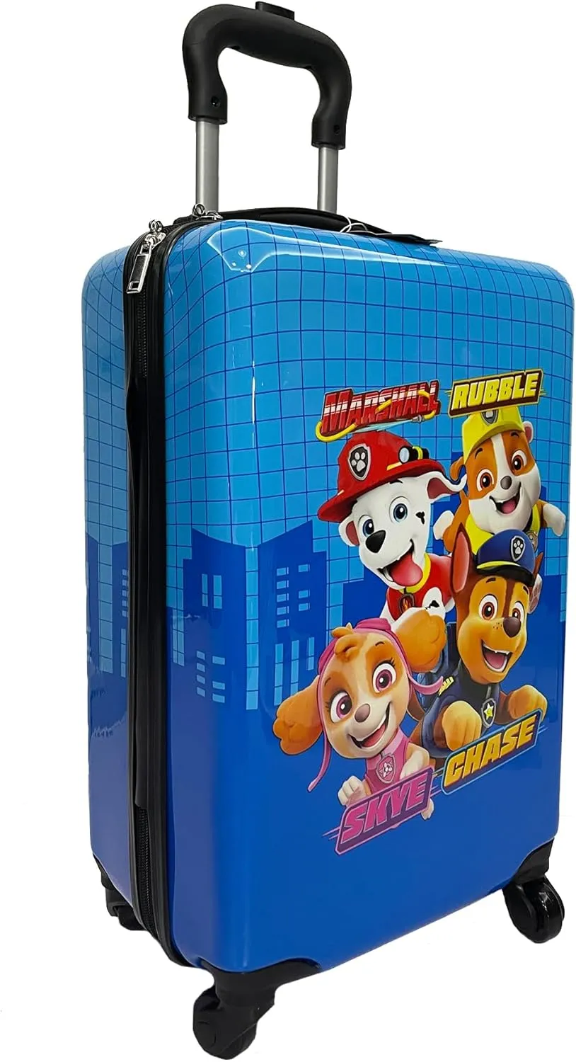 Fast Forward 20 Inches Paw Patrol Suitcase For Kids - Hard Sided Tween Spinner Travel Trolley Kids Suitcase For Boys With Wheels