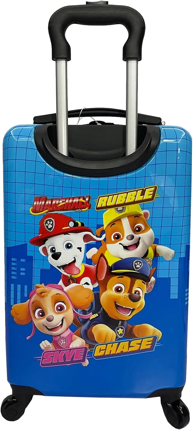 Fast Forward 20 Inches Paw Patrol Suitcase For Kids - Hard Sided Tween Spinner Travel Trolley Kids Suitcase For Boys With Wheels