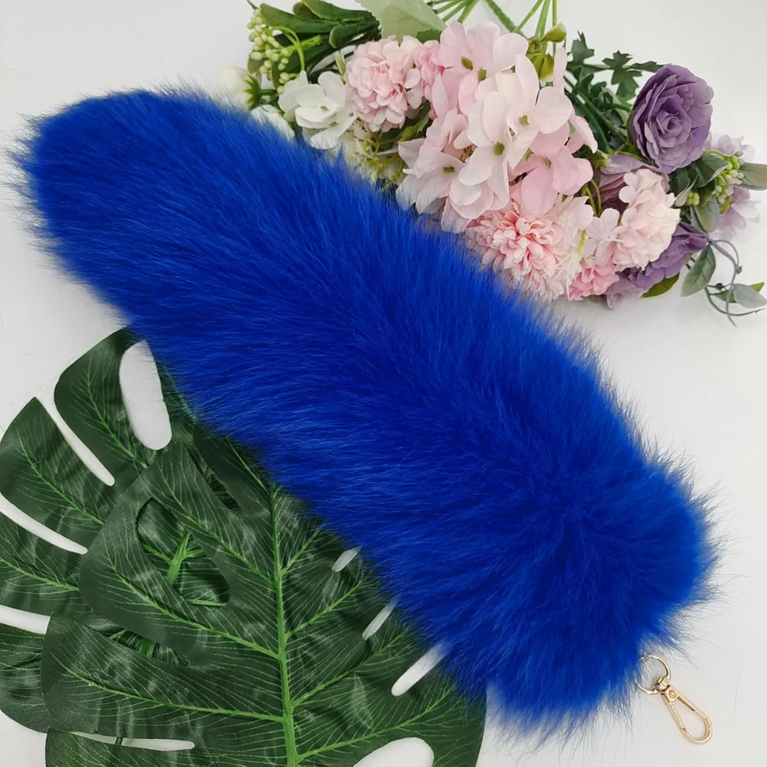 Faux Fox Tail Keychain Pendant Cosplay Costume Halloween Furry Fox Tails Handbag Accessory Key Chain Charm for Women