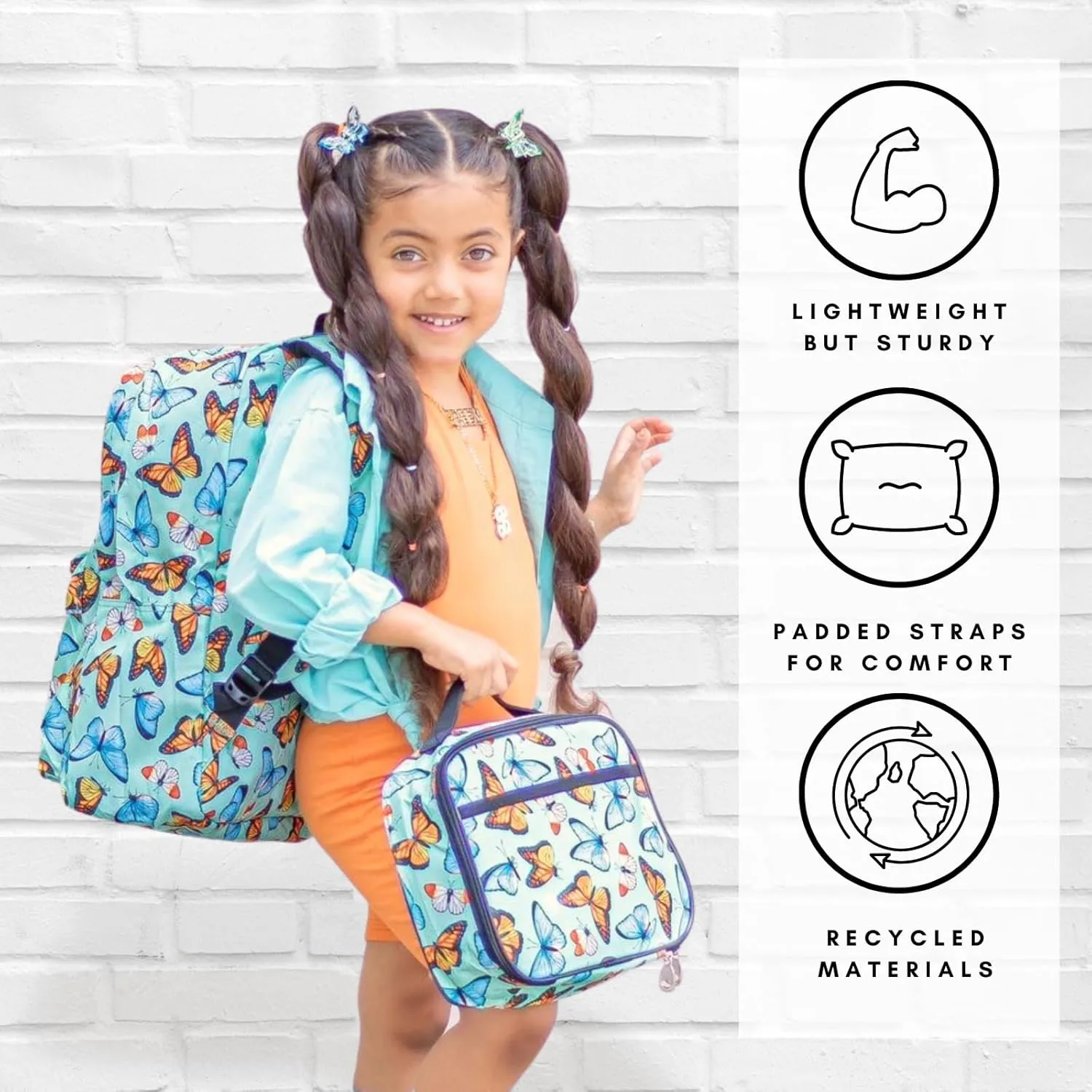 Fenrici Kids' Backpack with Lunch Box Set for Boys and Girls, School Bag with Laptop Compartment and Insulated Lunch Bag