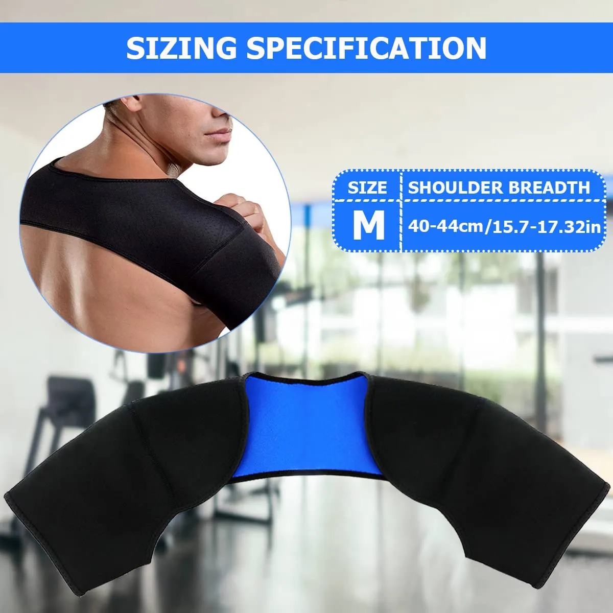 FERCAISH Double Shoulder Brace Warm Support Protector Shoulder Strap Brace for Sleeping Outdoor Lifting Sports, Relieve Chronic Tendinitis Pain, Breathable Sports Protective Gear (Size M)