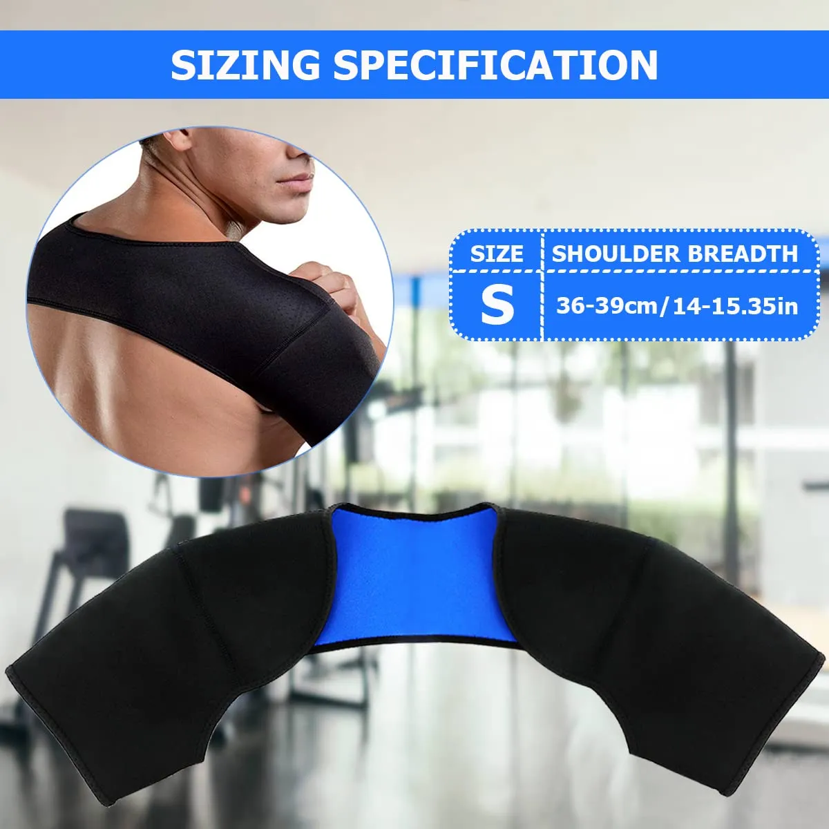 FERCAISH Double Shoulder Brace Warm Support Protector Shoulder Strap Brace for Sleeping Outdoor Lifting Sports, Relieve Chronic Tendinitis Pain, Breathable Sports Protective Gear (Size S)