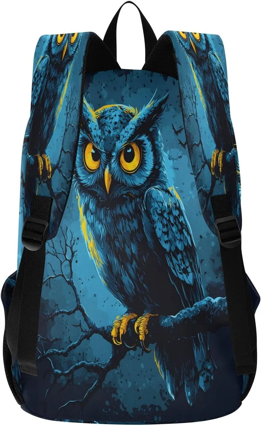 Fierce-looking Owl Travel Backpack for Women Men Laptop Backpack College Bookbag Large Capacity Computer Backpacks
