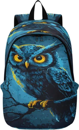 Fierce-looking Owl Travel Backpack for Women Men Laptop Backpack College Bookbag Large Capacity Computer Backpacks