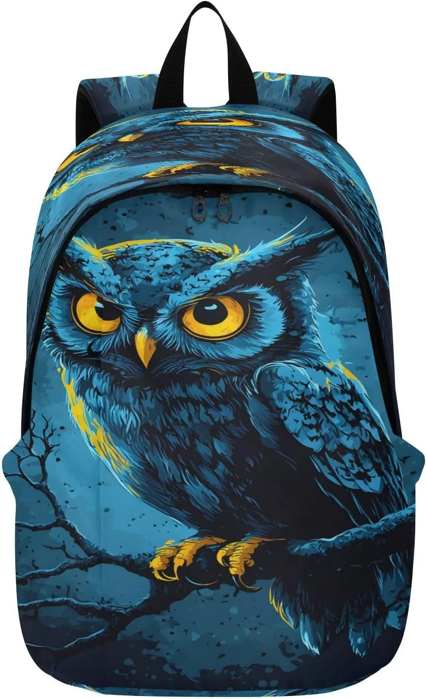 Fierce-looking Owl Travel Backpack for Women Men Laptop Backpack College Bookbag Large Capacity Computer Backpacks