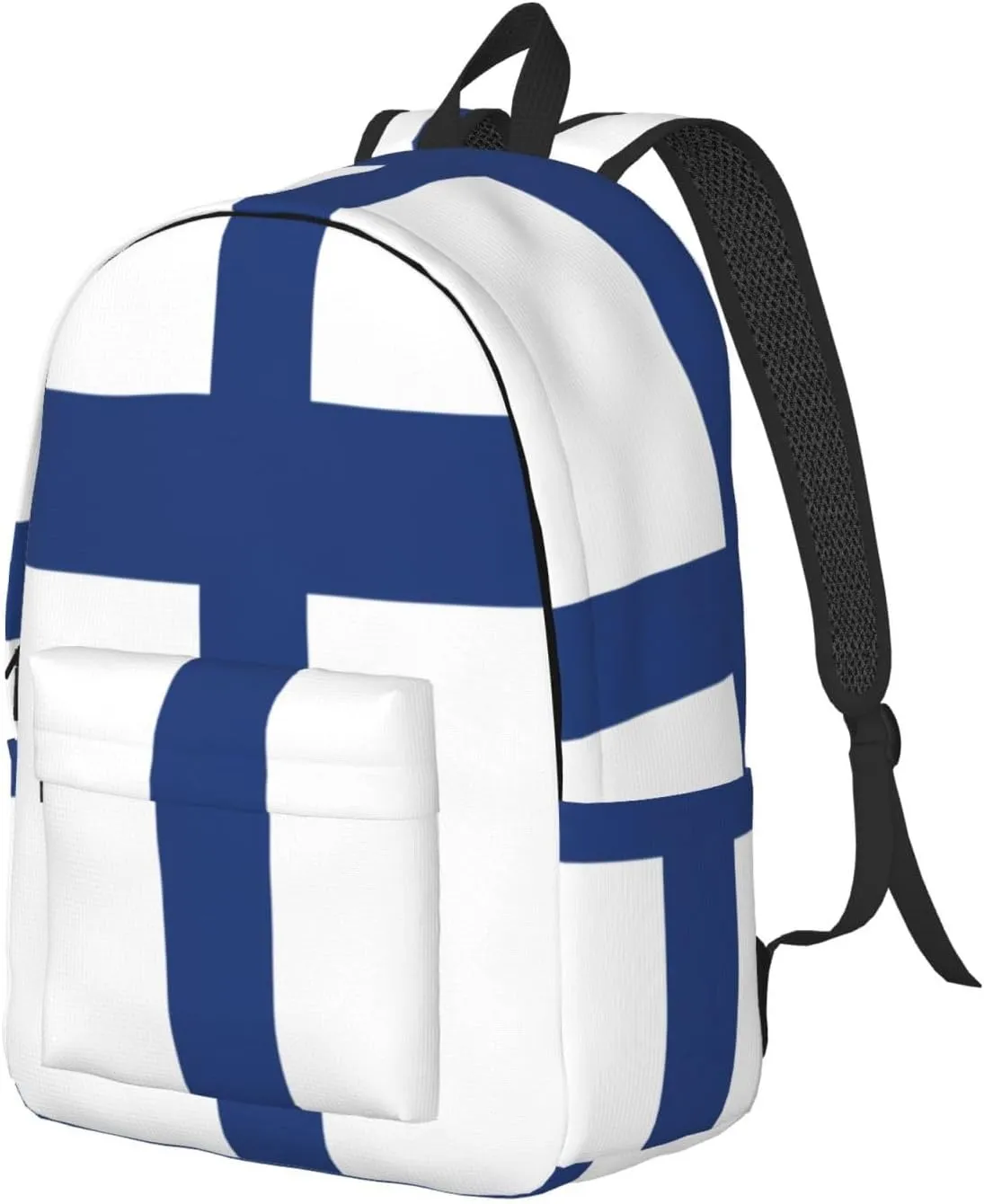 Finnish flag print Hiking Backpack Casual Daypack Outdoor Travel Backpacks Bookbag for Men Women Adult