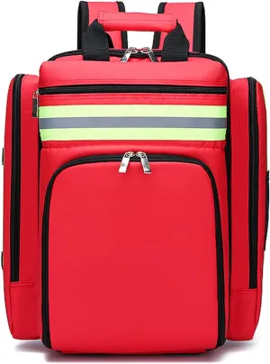 First Aid Backpack Bag,Emergency Medical Backpack Empty,For Trauma Medical Bag Travel Paramedic Bag, BAG ONLY (Red)
