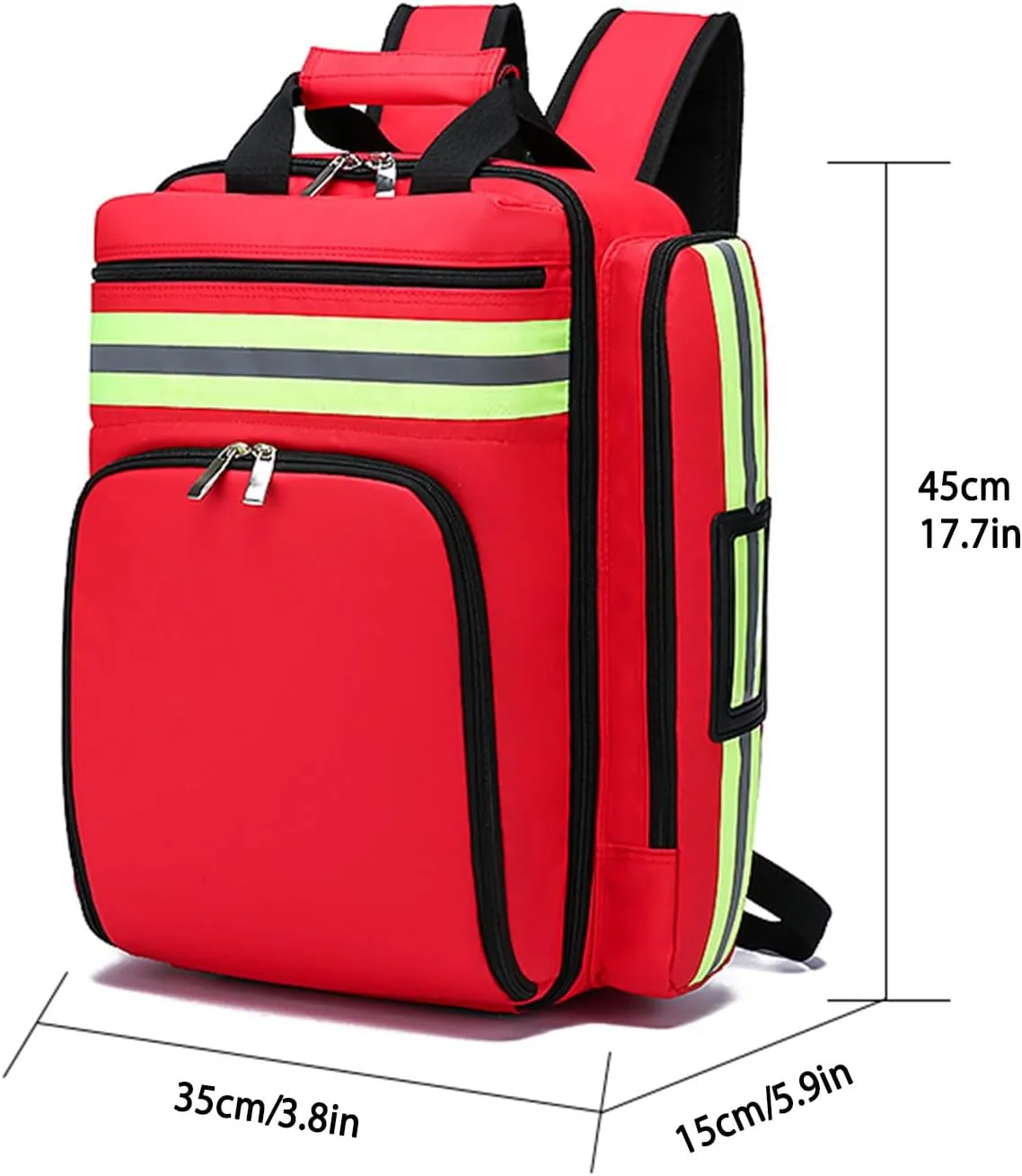 First Aid Backpack Bag,Emergency Medical Backpack Empty,For Trauma Medical Bag Travel Paramedic Bag, BAG ONLY (Red)