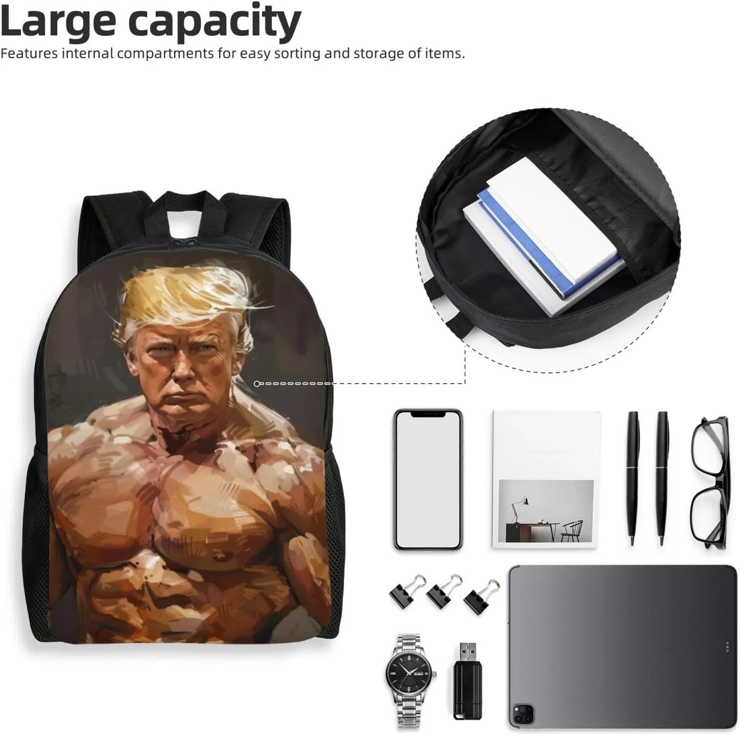 Fitness Trump Backpack Waterproof Anti Theft Durable Light Laptop Bag Backpacks For Women Men Travel Gym Backpack