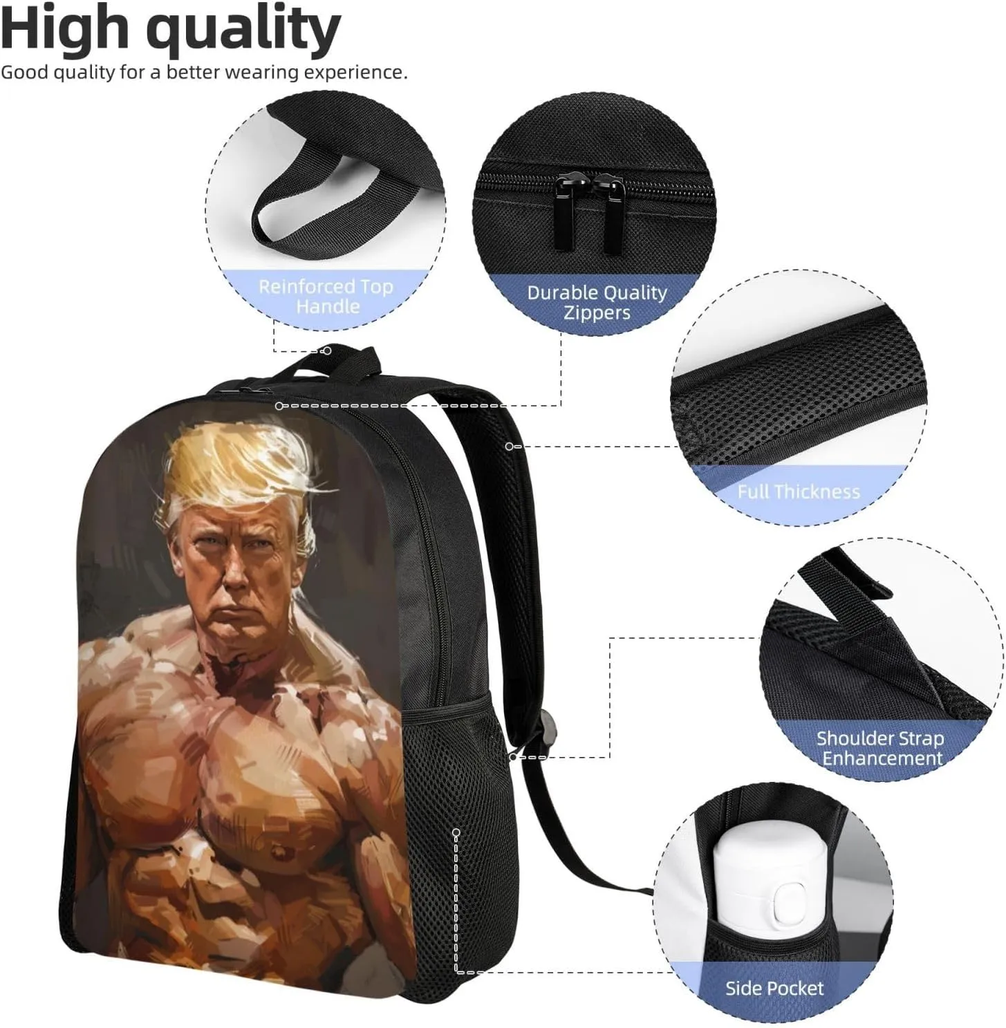 Fitness Trump Backpack Waterproof Anti Theft Durable Light Laptop Bag Backpacks For Women Men Travel Gym Backpack