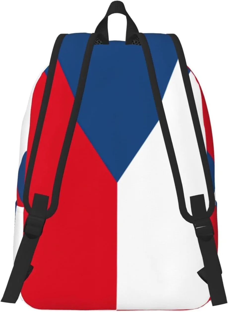 Flag of the Czech Republic print Backpack Travel Backpacks for Women Men College Backpack Computer Bag for Travel