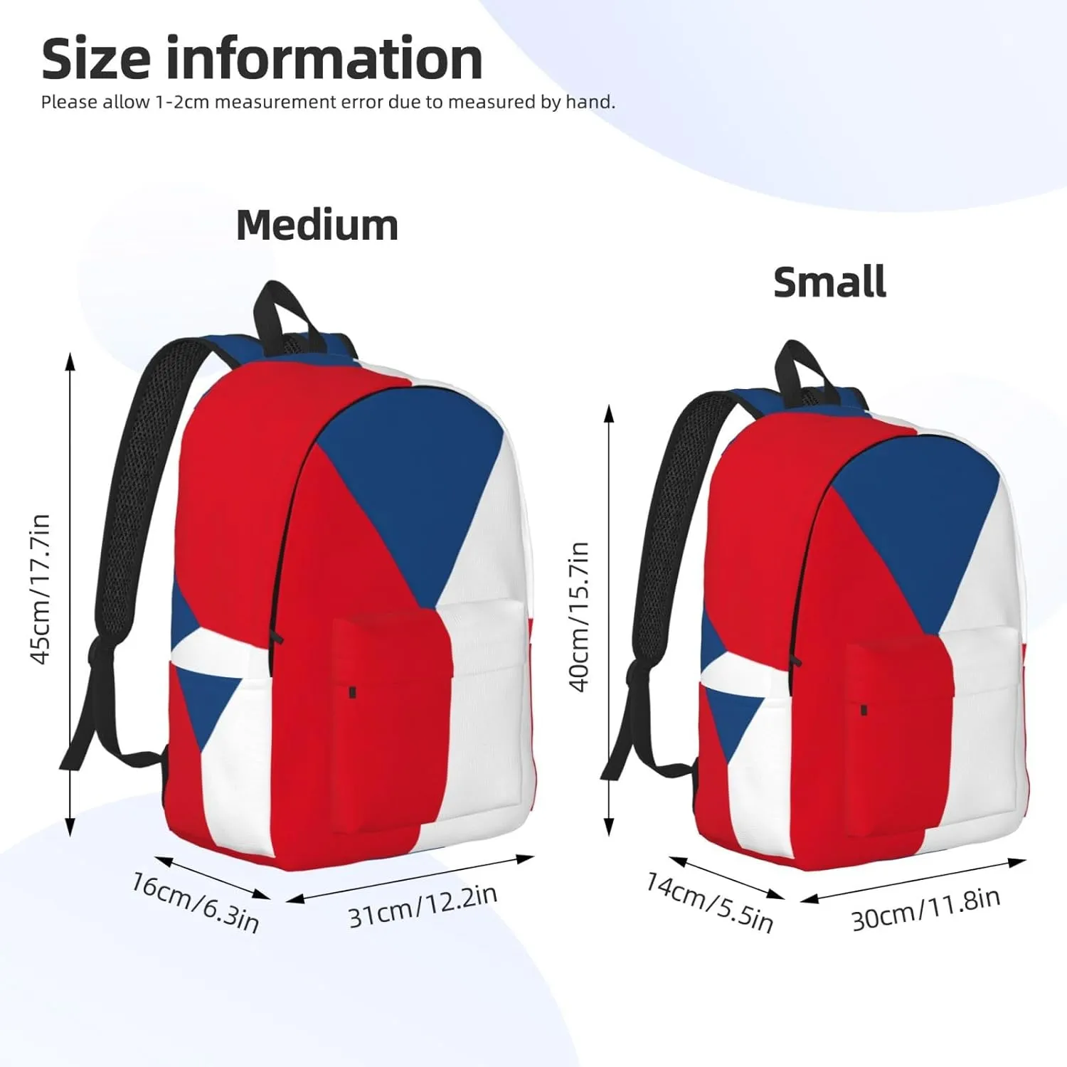 Flag of the Czech Republic print Backpack Travel Backpacks for Women Men College Backpack Computer Bag for Travel