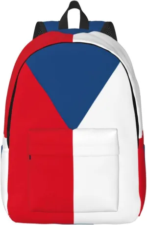 Flag of the Czech Republic print Backpack Travel Backpacks for Women Men College Backpack Computer Bag for Travel