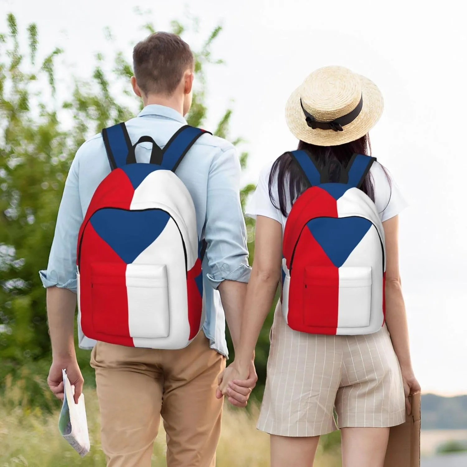 Flag of the Czech Republic print Backpack Travel Backpacks for Women Men College Backpack Computer Bag for Travel