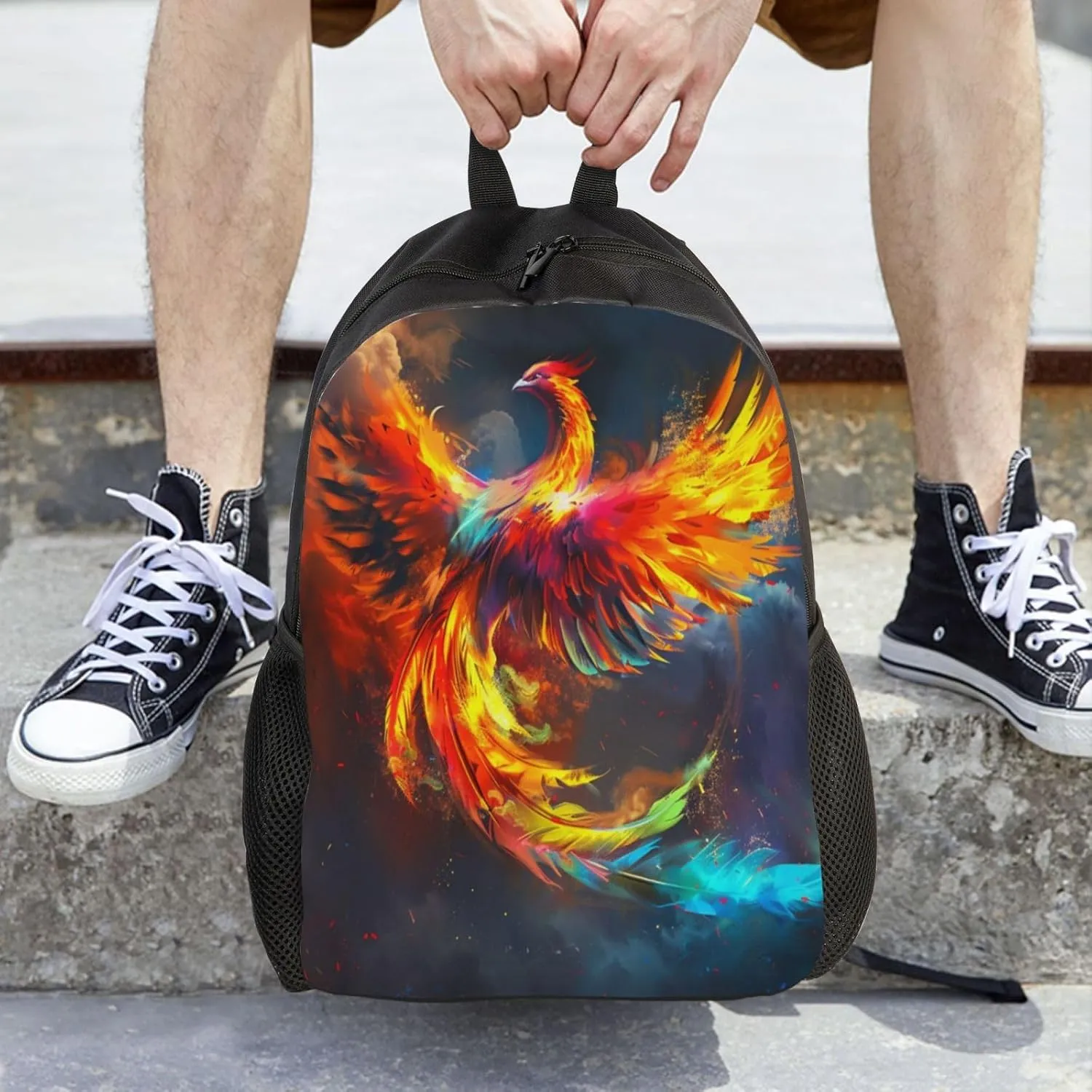 Flame Bird Backpack Waterproof Anti Theft Durable Light Laptop Bag Backpacks For Women Men Travel Gym Backpack