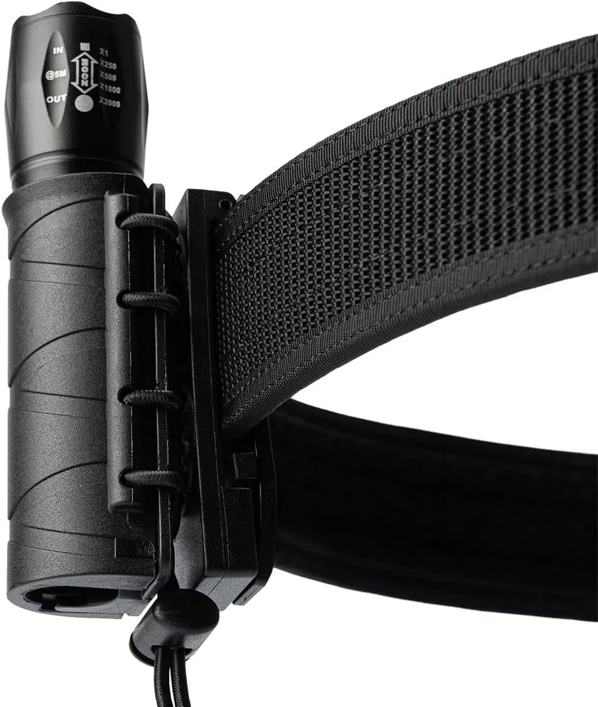 Flashlight Holder for Duty Belt Tactical MOLLE Torch Holster with Quick Release, Rotatable Light Carry Case Pouch fit 1"-1.2" Diameter Flashlight for Police Leo Security Military