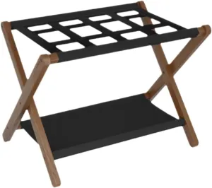 Foldable Luggage Rack 2 Layers with Shoes Shelf Travel Bag Holder for Guest Room Hotel Travel Home Bedroom for Luggage