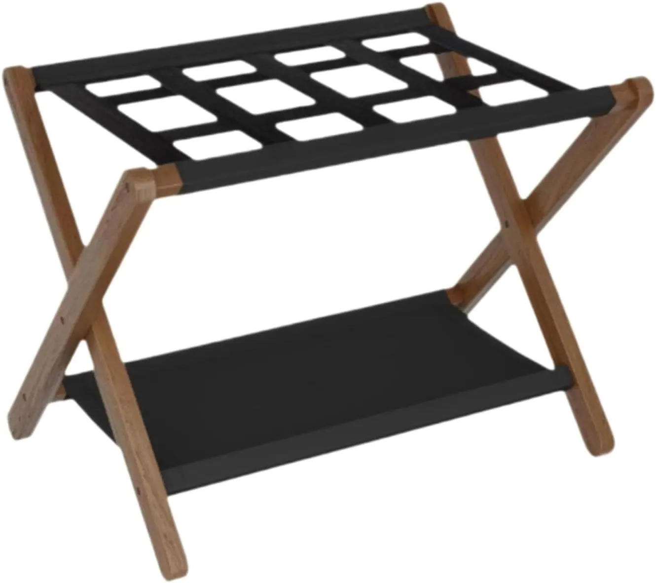 Foldable Luggage Rack 2 Layers with Shoes Shelf Travel Bag Holder for Guest Room Hotel Travel Home Bedroom for Luggage
