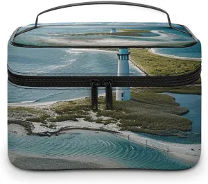 Foldable Travel Luggage Bag for Men And Women, Dry And Wet Separation Portable Travel Luggage Bag, Lighthouse on The Shore Printed Waterproof Sports Luggage Bag, Fitness Bag