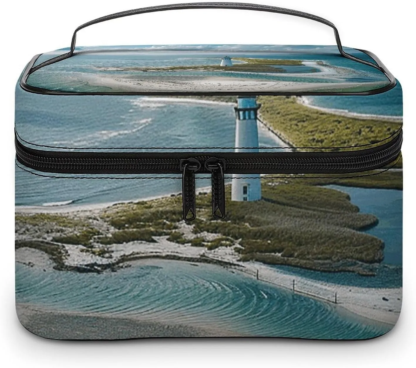 Foldable Travel Luggage Bag for Men And Women, Dry And Wet Separation Portable Travel Luggage Bag, Lighthouse on The Shore Printed Waterproof Sports Luggage Bag, Fitness Bag
