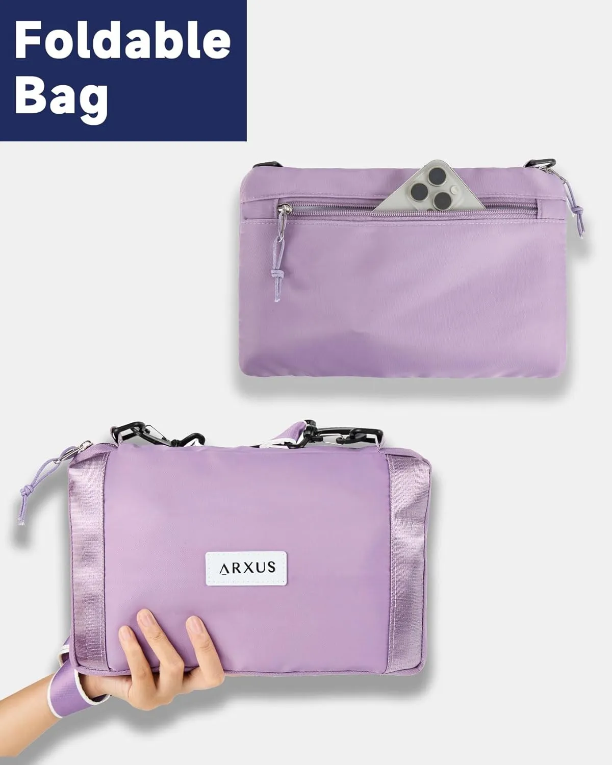 Folding Travel Bag Carry on Bags for Airplanes with Detachable Adjustable Shoulder Strap Light Weight Travel Duffle Bag for Women with Suitcase Sleeve 17x11x9 inch