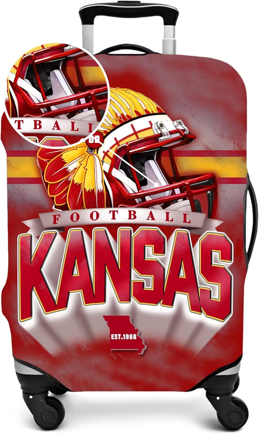 Football Team Luggage Cover for Suitcase Protector Cover for Travel Business Vacation Fits 18-20 Inch