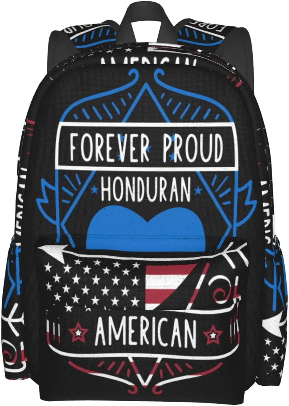 Forever Proud Honduran American Flag Large Travel Backpack Casual Backpacks Laptop Daypack Working Rucksack Lightweight Back Pack Sports Bag with Adjustable Shoulder Strap