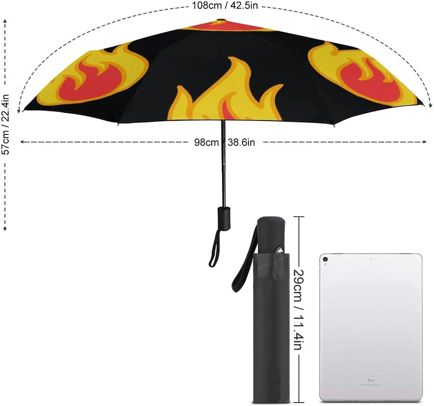 French Bulldog Travel Small Umbrella Windproof Compact Collapsible Light, Automatic,Wind Resistant,Strong And Portable, Folding Umbrella for Rain
