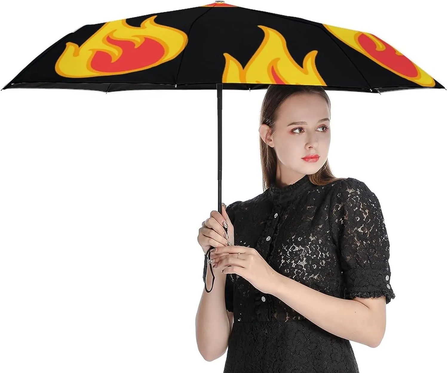 French Bulldog Travel Small Umbrella Windproof Compact Collapsible Light, Automatic,Wind Resistant,Strong And Portable, Folding Umbrella for Rain