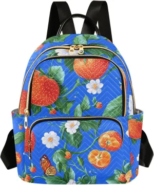 Fresh Salmonberry Fruit Royal Blue 14 Inch trendy, stylish small backpack backpack purses for travel&work