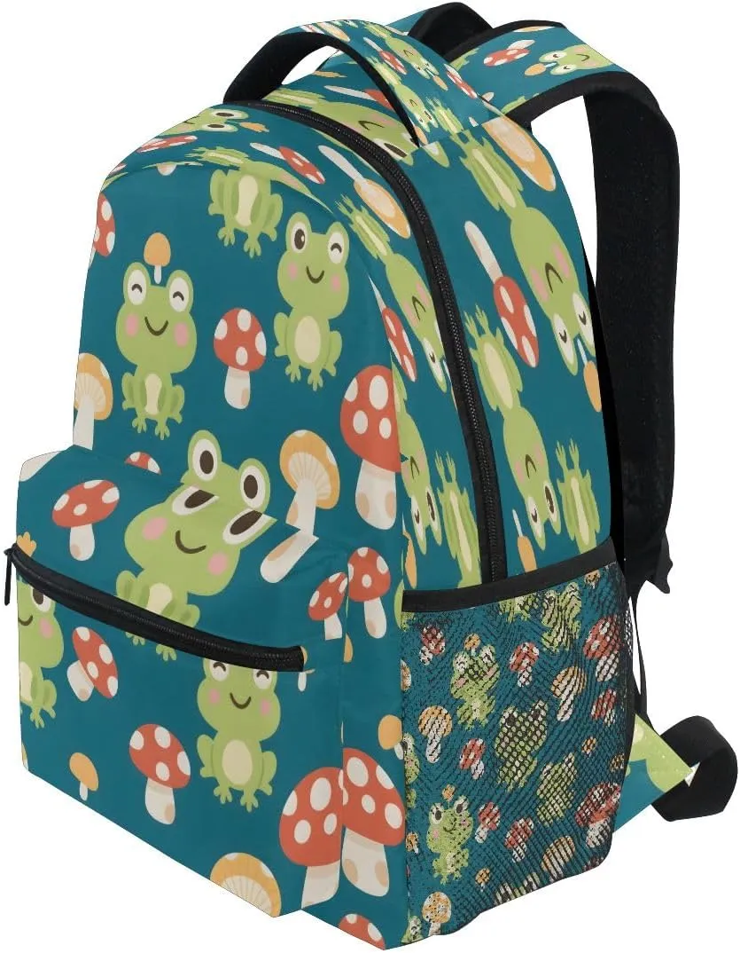 Frog Pattern Kids Backpack for Boys Girls Backpacks Student Backpack Big For Elementary School Shoulder Bag Bookbag