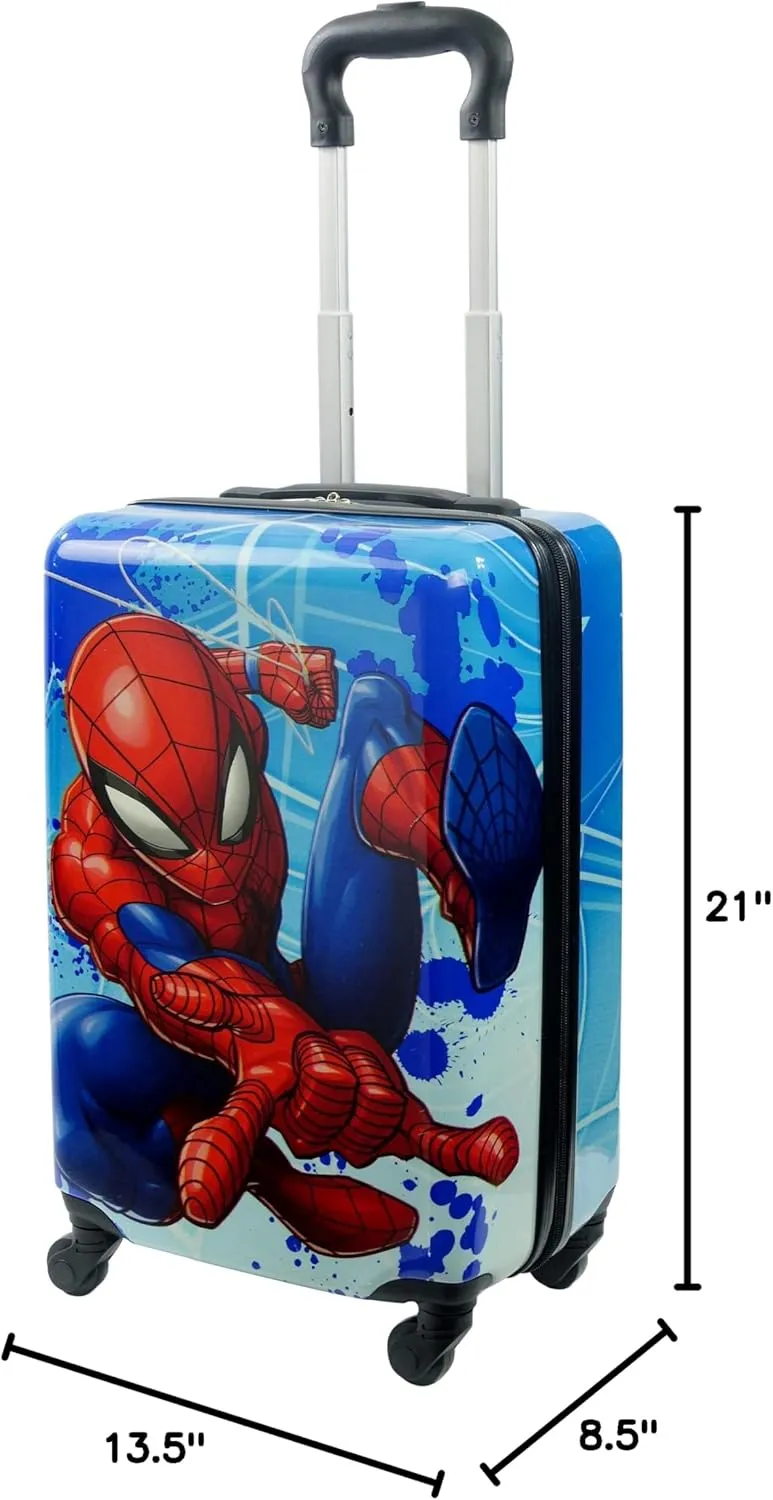 FUL Marvel Spider-Man Kids Carry On Luggage, Hardshell Rolling Suitcase with Spinner Wheels, Multi, 21 Inch