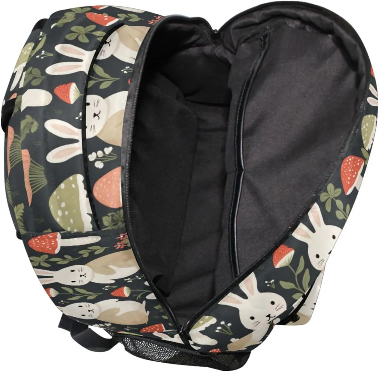 Fun Backpack for Men and Women Waterproof Carry On Backpacks with Chest Strap for Business Work College Travel Trip Personalized Rabbit Mushroom