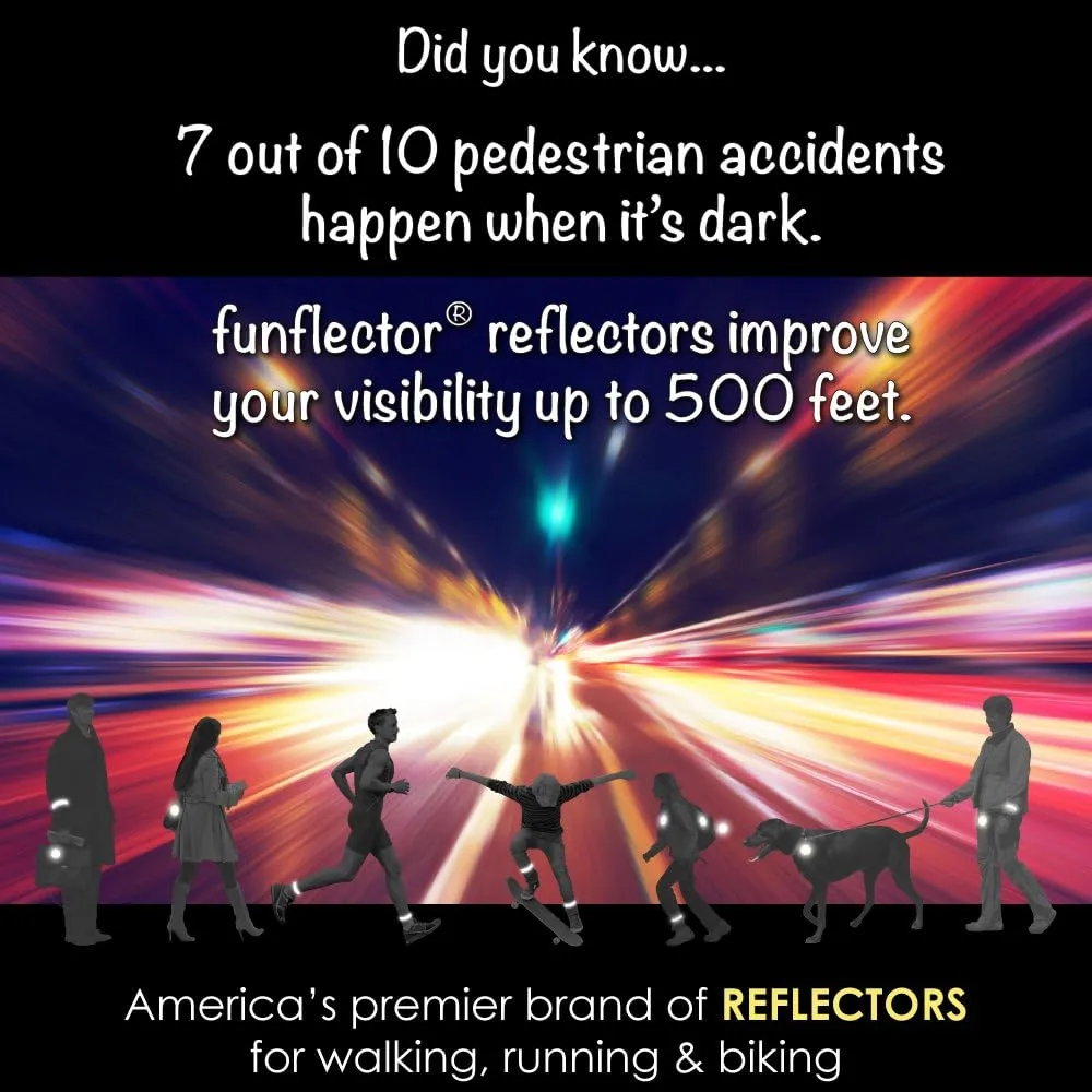 funflector Safety Reflectors - Basic Shapes - Stylish Reflective Gear for Jackets, Bags, Purses, Backpacks, Strollers and Wheelchairs - Made in USA