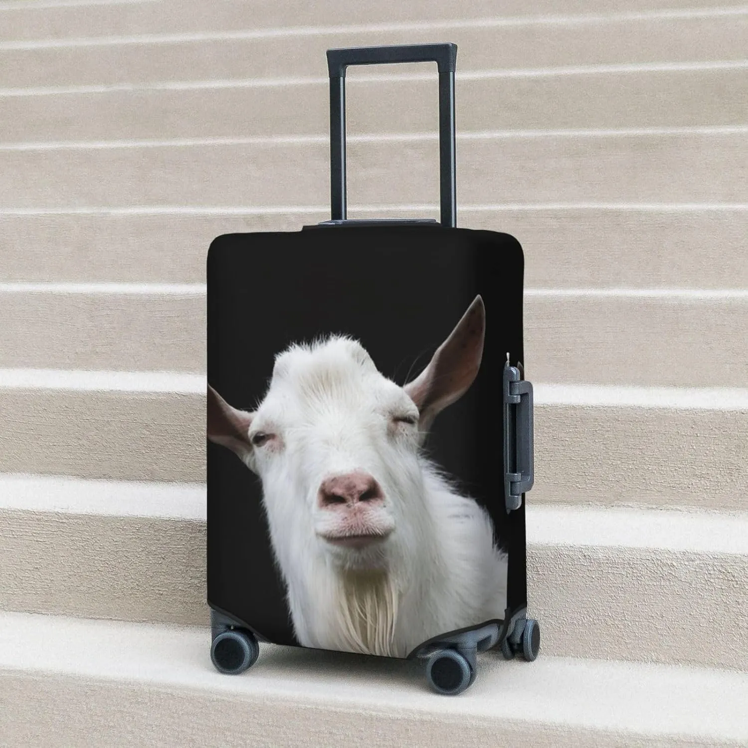 Funny Goat Travel Luggage Cover Fits 18-32 Inch Luggage, Stretch Suitcase Cover Protector with Concealed Zipper for Wheeled Suitcase Tsa Approved