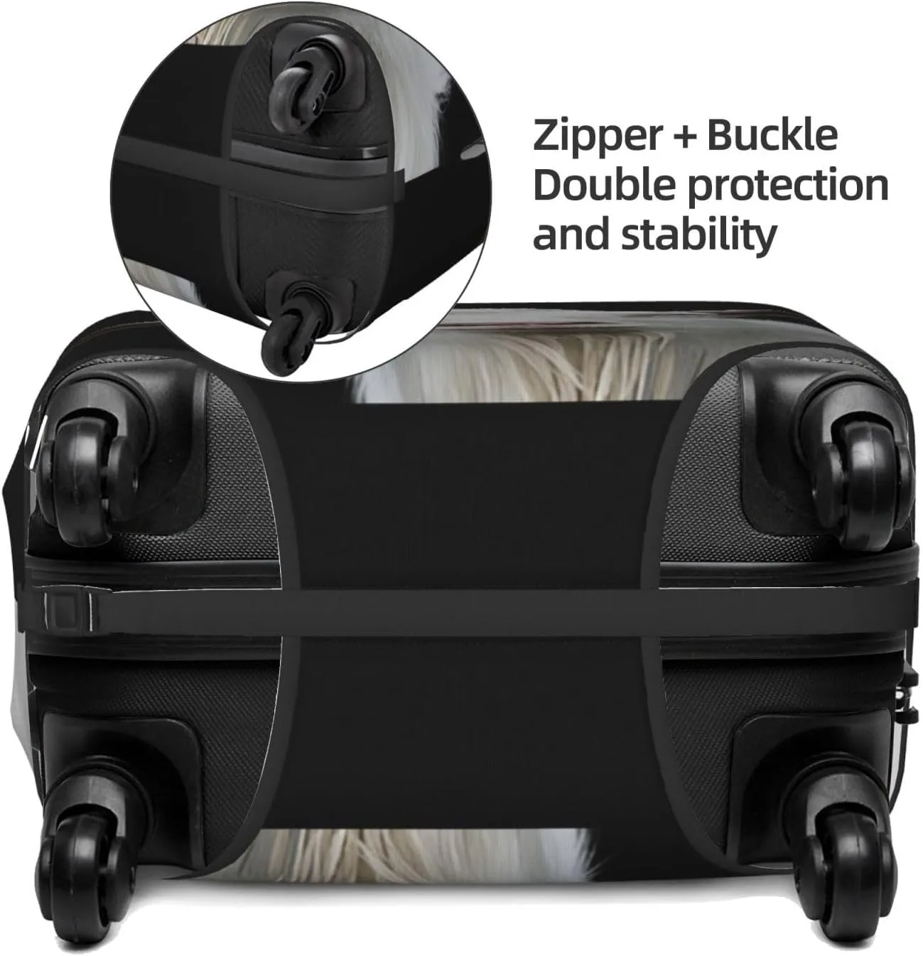 Funny Goat Travel Luggage Cover Fits 18-32 Inch Luggage, Stretch Suitcase Cover Protector with Concealed Zipper for Wheeled Suitcase Tsa Approved