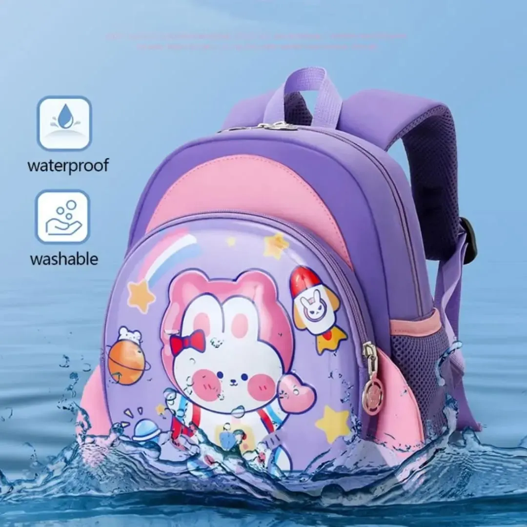 Fuzzy Bear Print Kindergarten Backpack for Little Explorers