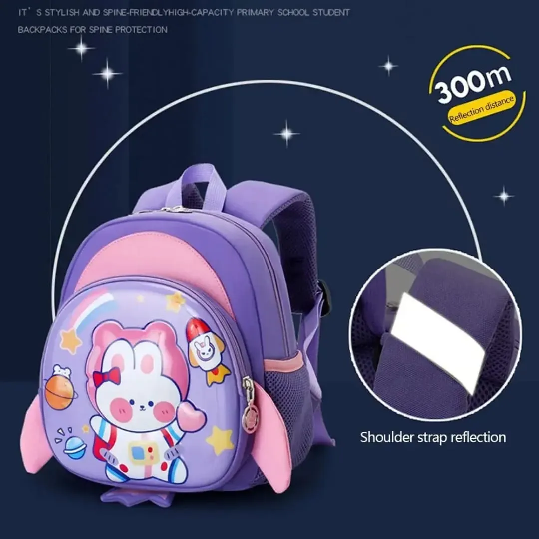 Fuzzy Bear Print Kindergarten Backpack for Little Explorers