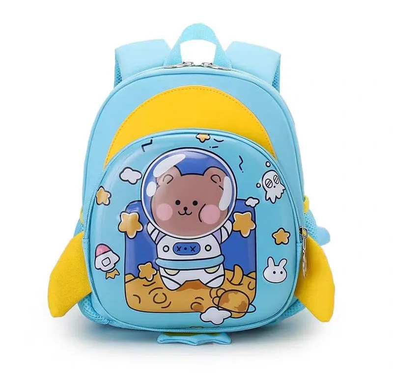 Fuzzy Bear Print Kindergarten Backpack for Little Explorers
