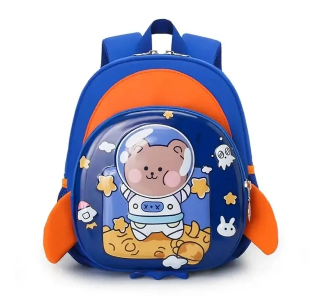 Fuzzy Bear Print Kindergarten Backpack for Little Explorers